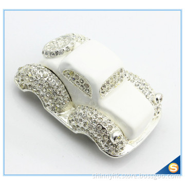 Lovely Crystal Car Shape Trinket Box Home decoration Enamel Trinket Box SCJ329